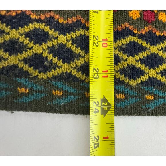 VTG Norton McNaughton Olive Green Mixed Print Knit Cardigan Sweater USA Small - Picture 9 of 9